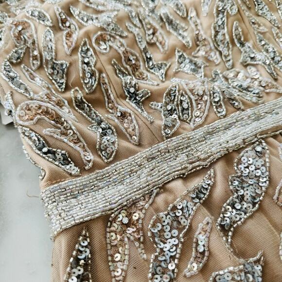 Mac Duggal #5124 Mocha Sequin Full Maxi Dress Size 4 NEW Wedding Party Prom - Picture 8 of 16